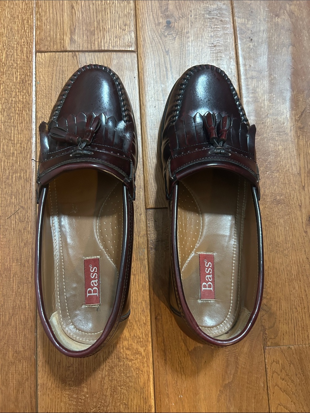 Bass Men’s Burgundy Kiltie Tassel Loafers